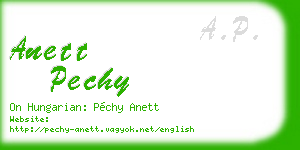 anett pechy business card